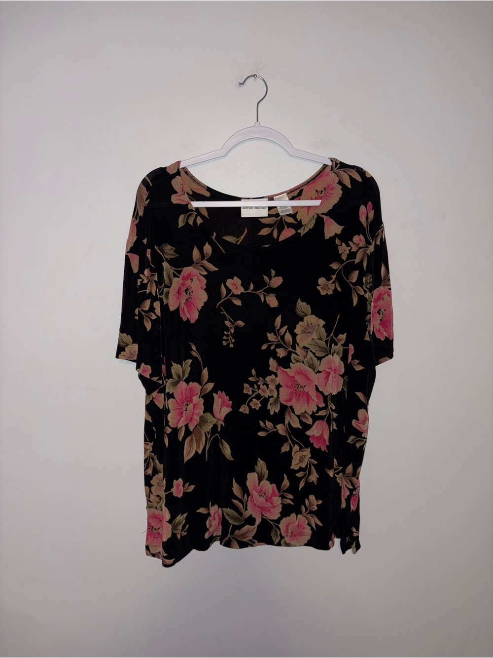 Alfred Dunner | Black Vintage Style Floral Print Blouse